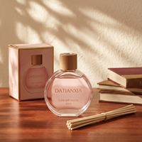 Diffuseur d'huiles essentielles rond en verre et rotin, écologique, sans alcool, parfum longue durée, 60 ml, 100 ml, couleurs personnalisables