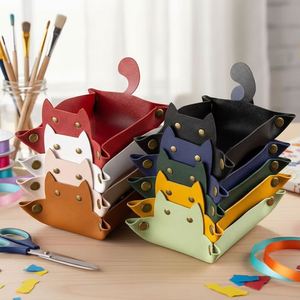 PU Leather Cute Cat Shape <b>Foldable</b> <b>Desk</b> Tray with Embossing Printing-Durable Promotional Gift for Office or Gaming - Product Image 3