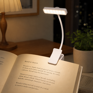 OEM Mini LED Book <b>Light</b> Portable Clip On Reading Lamp Flexible Neck Adjustable Brightness AA Battery Powered for Travel - Product Image 1