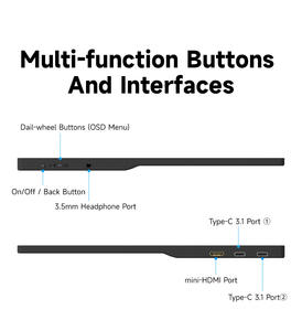 Shenzhen vente en gros 15.6 "moniteur portable FHD 1080P type-c deuxième <span class=keywords><strong>écran</strong></span> d'affichage externe pour ordinateur portable <span class=keywords><strong>PC</strong></span> téléphone - Product Image 4