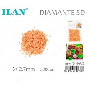 Perline Arancioni ILAN Diamante 5D 2.7mm 2200pz per Pittura Diamante - Product Image 1