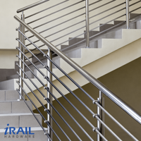 Rampe d'escalier horizontale en acier inoxydable 304/316, moderne, pour intérieur et extérieur, balustrade durable résistante à la corrosion