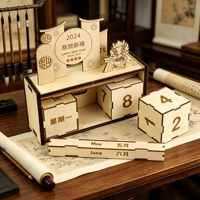 Décorations de Noël en bois gravées au laser pour fêtes de mariage, blocs de bois personnalisés, calendrier de l'avent de bureau, décorations de table suspendues pour la maison et les fêtes