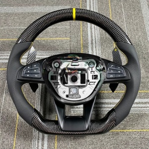 <span class=keywords><strong>Volant</strong></span> en cuir en fibre de carbone véritable personnalisé pour Mercedes-Benz, mise à niveau style <span class=keywords><strong>AMG</strong></span> W177 W204 W205 W167 W213 W222 W207 W212 - Product Image 5
