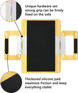 Vassoio per divano in bambù Clip da tavolo sul bracciolo del divano con telecomandi posiziona il vassoio del divano per il tavolo del divano del braccio <span class=keywords><strong>e</strong></span> snack per bevande - Product Image 4