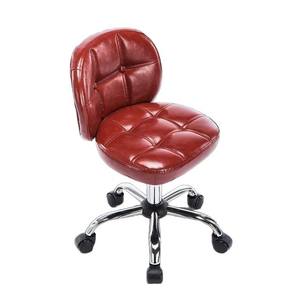 Chaise de bureau pivotante réglable en hauteur avec dossier, chaise de bureau compacte pour la maison, le bureau ou le poste de travail, siège en cuir, base chromée - Product Image 5