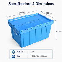 Caisse de rangement empilable en plastique robuste pour le transport, la logistique et le stockage industriel avec couvercle