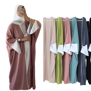 Nida Abaya Kimono respirant à manches longues, robes modestes ouvertes, vêtements islamiques pour femmes musulmanes, printemps, été, automne - Product Image 3