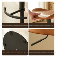 Tabouret de bar commercial minimaliste moderne en acier au carbone, réglable en hauteur, avec dossier rotatif, pour îlots de cuisine et comptoirs domestiques – Style luxe léger