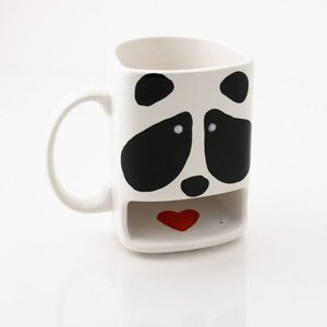 Tasse noire en céramique avec porte-biscuits, mug punk <span class=keywords><strong>Panda</strong></span> - Product Image 3