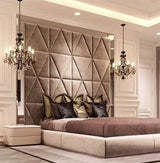 Panneau mural de tête de lit d'hôtel cinq étoiles au design moderne personnalisé, en tissu antistatique, papier floral et mousse PE, facile à installer pour la maison