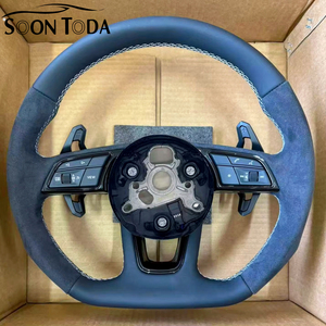 Volant de voiture personnalisé style RS, demi-cuir, avec palettes de changement de vitesse magnétiques, pour <span class=keywords><strong>Audi</strong></span> <span class=keywords><strong>2015</strong></span> <span class=keywords><strong>Audi</strong></span> B8.5 S4 A3 8p <span class=keywords><strong>Rs5</strong></span> A4 B8 - Product Image 1