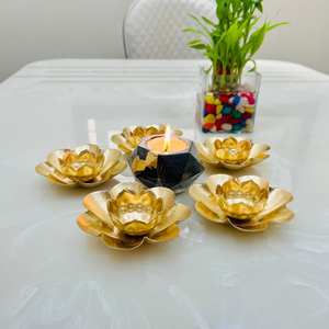 ที่ใส่เทียนทีไลท์แบบดั้งเดิมรูปดอกบัวของตกแต่งบ้านเทศกาลและดิวาลีของตกแต่งงานแต่งงาน & ของขวัญเทศกาลดิวาลี - Product Image 1