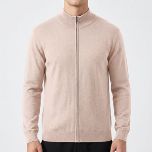 Custom OEM ODM GOTS Cotton Full Sleeve <b>Cardigan</b> <b>Sweater</b> Coat Knit <b>Sweater</b> Winter Men Zipper <b>Sweater</b> Light Brown - Product Image 1
