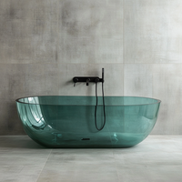 Fournisseur professionnel de baignoires sur mesure en résine transparente pure pour hôtels de luxe et complexes hôteliers – Baignoire autoportante transparente