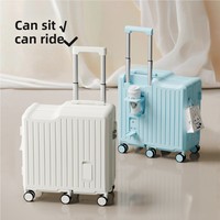 Valise à roulettes universelle pour bébé et enfant, en ABS, petite, légère, avec siège, trolley, et serrure à code