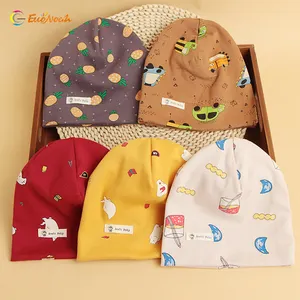 Baby Baumwolle niedlichen Kinder Hut warm Doppel Cartoon gedruckt Pullover Baby Hüte Großhandel