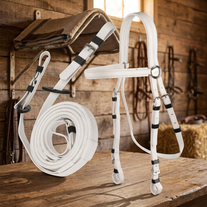 Bridas de Cuero Blanco de Alta Calidad para Montar a Caballo, para Carreras de Resistencia, Personalizables en Tamaño y Logotipo, Cómodas - Product Image 3