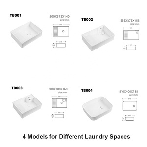 Évier commercial en céramique personnalisé, 4 styles, avec planche à laver en option, pour différents espaces de lavage - Product Image 1