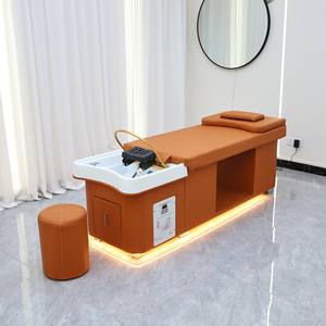 เก้าอี้สระผมแบบเอนนอนอเนกประสงค์ รุ่น DM สำหรับร้านเสริมสวย ทำจากหนังสังเคราะห์และไม้ พร้อมระบบไฮโดรเทอราปี - Product Image 2