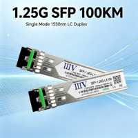 Transceptor SFP Gigabit SFP-1.25G-LX100, 1.25Gb/s, 100km, 1550nm, SMF, Dúplex, LC, DDM, Módulo SFP 1.25G para Switch de Red