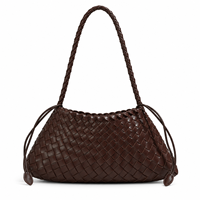 Sac à bandoulière tendance pour femme en cuir PU tressé avec doublure en polyester et fermeture éclair, idéal pour le bureau, les trajets quotidiens, le shopping et les rendez-vous galants