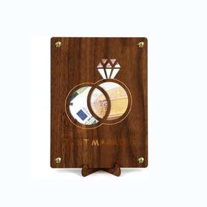 Emballage de cadeau en bois <span class=keywords><strong>carte</strong></span> du monde <span class=keywords><strong>personnalisé</strong></span> argent personnaliser cadeau avec support pour anniversaire voyage mariage argent cadeau maison ornements - Product Image 6