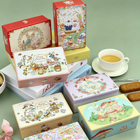 Boîte en métal carrée hermétique de qualité alimentaire personnalisée pour biscuits, café, emballage de biscuits, boîte de Noël