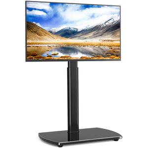 Meuble TV au sol Offre Spéciale avec verrouillage de sécurité pour télévision de taille moyenne Base en verre trempé haut de gamme avec <span class=keywords><strong>pieds</strong></span> antidérapants Support TV - Product Image 1