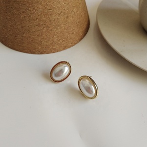 <span class=keywords><strong>Orecchini</strong></span> VIANRLA con Perla Dorata in Argento Sterling 925, Gioielli con <span class=keywords><strong>Perle</strong></span> Ovali a Perno - Product Image 5