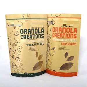 Kích thước tùy chỉnh bao bì thực phẩm ăn Nhẹ Đứng lên túi Túi giấy Kraft có khóa kéo - Product Image 1