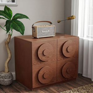 Mesita de Noche Modular de Madera Maciza Multifuncional Moderna y Minimalista de la Colección Jinshan <span class=keywords><strong>Carmen</strong></span>, 2 Cajones y 2 Estantes para Sala de Estar - Product Image 2