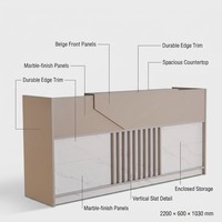 Comptoir de réception moderne en bois pour salon de thé, étanche, anti-taches, facile à nettoyer, idéal pour hôtels, centres commerciaux, restauration et commerce de détail