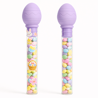 Tubes en plastique transparents de qualité alimentaire pour décoration de fête, avec couvercle, pour bonbons, sucettes et chewing-gum