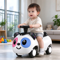Jouet à roulettes Panda pour enfants, voiture à 4 roues en plastique ABS avec musique et lumières LED, anti-basculement stable pour les enfants de 1,5 à 5 ans, unisexe