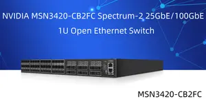 MSN3420-CB2F For Mellanox Spectrum-2 Based 25GbE/100GbE 1U Open 48x25GbE+12x100GbE Ethernet Switch