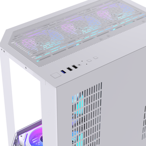 Lovingcool NUEVO Diseño Gaming PC Case MATX Chasis USB3.0 Mid Tower <span class=keywords><strong>Desktop</strong></span> con pantalla LCD Glass White Pc Carcasa Cpu Gabinete - Product Image 5