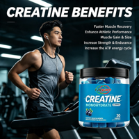 OEM Halal Bulk Pre Workout Creatina Sugar Free 5000mg Creatine HCL Gummy Candy Sport Supplements Creatine Monohydrate Gummies