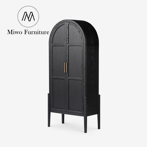 Intérieur moderne arc <span class=keywords><strong>noir</strong></span> meuble d'armoire en bois design <span class=keywords><strong>bibliothèque</strong></span> bureau à domicile étagères salon stockage bibliothèques personnalisées - Product Image 2