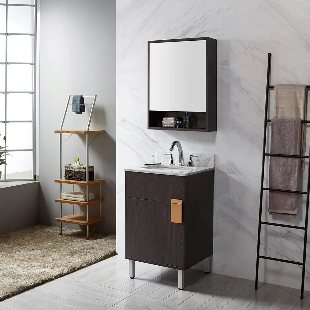 Meubles de salle de bain simple extra-large en bois de chêne chaud de style américain Armoires de salle de bain de style moderne à vendre