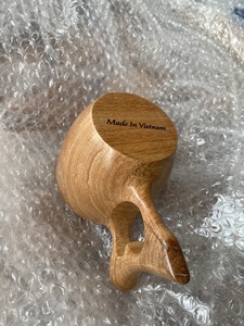 Tasse en bois naturel 300ml faite à la main avec poignée-Tasse à boire décorative en bois pour tasse à thé en bois ustensiles de cuisine - Product Image 3