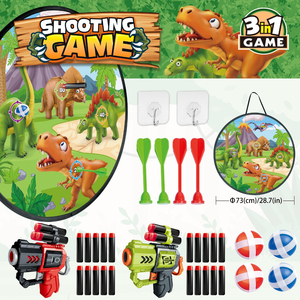 Regalo deportivo juego de disparos dinosaurio dardo placa juguete Primavera al aire libre Padre hijo pegajoso bola objetivo juguete - Product Image 3