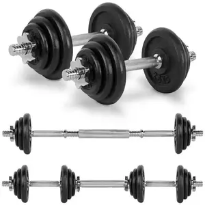 Musculation Gym Equipment Sports Exercise Fitness Weight Lifting Iron Commercial 50kg Barbell Adjustable Dumbbell Set