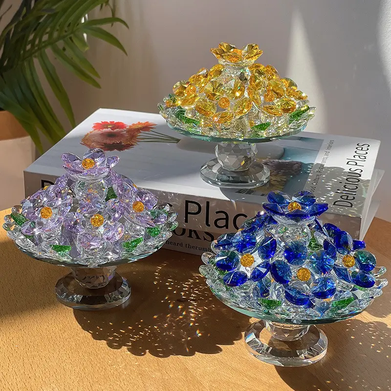 Vaso di fiori di cristallo ornamenti di cristallo elegante e bella casa soggiorno studio portico decorazione