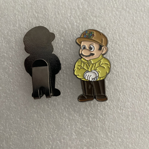 Spilla per Cappello Personalizzata EI <span class=keywords><strong>Chapo</strong></span> Mario in Smalto Morbido Placcata in Nichel Nero Clip per Cappello <span class=keywords><strong>Chapo</strong></span> Mario Bros - Product Image 2