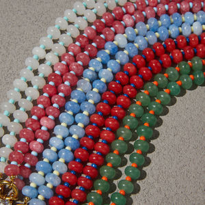 Collar de cuentas de semillas verde aguamarina de oro de 18 quilates con colgante de circonita en forma de lágrima, cadena ajustable, joyería de moda impermeable - Product Image 4