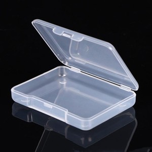 Rectangular Transparent PP Plastic Box 6.8x5.2x1.2cm Flip Top Jewelry Storage Container Desktop Organizer Small Parts Case - Product Image 3