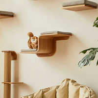 Offre Spéciale bois chat escalade cadre mural félin jouer paradis gain de place arbre amusant pour chats Carton emballé