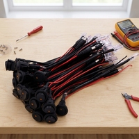Kabel Ethernet RJ45 ke Kabel Daya DC dengan Sakelar Bulat On/Off, Kabel Power Over Ethernet 12V dengan Tombol Tekan untuk CCTV, Kamera IP
