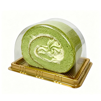 Scatola Trasparente per Confezionamento Torte Arrotolate, Contenitore per Fette di Swiss Roll, Scatola Semicircolare in Plastica per Pane e Pasticceria, per Supermercati